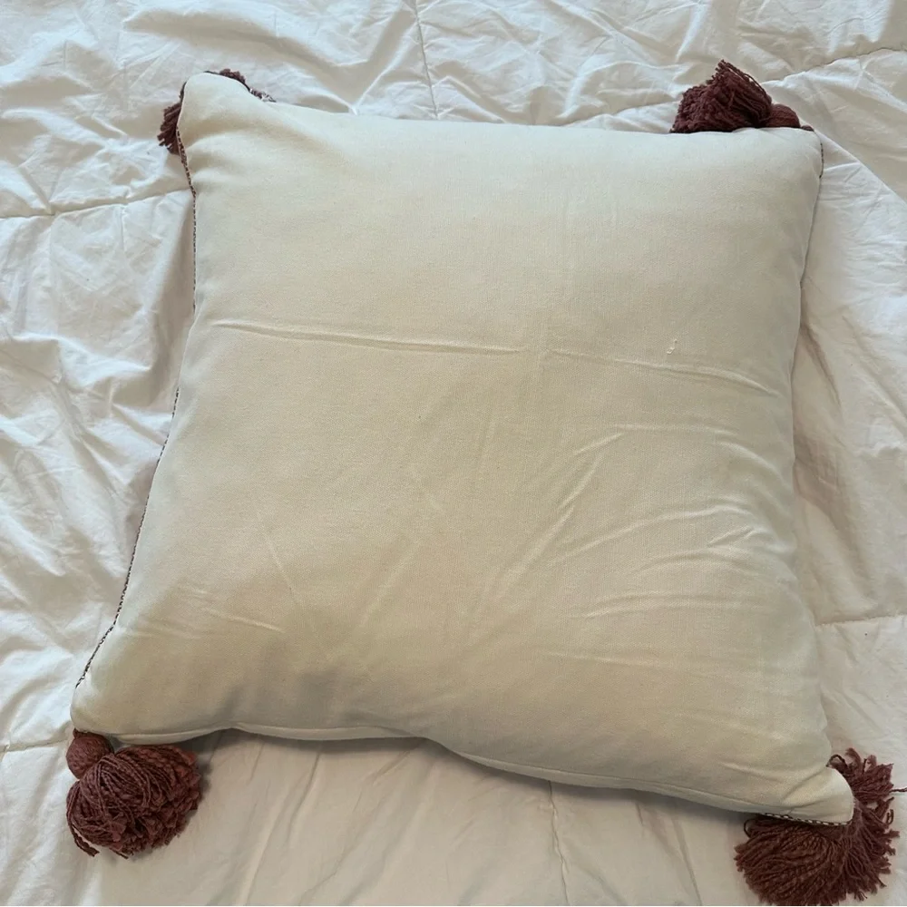 Cozy Home Co. Pottery Barn Anthropologie Bohemian Pom Pom Woven Tassel Pillow